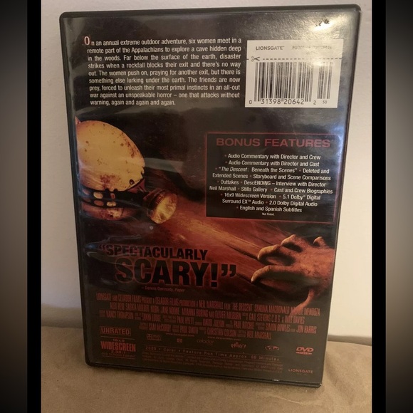 The Descent DVD Unrated Version Includes Original Insert - Picture 2 of 3